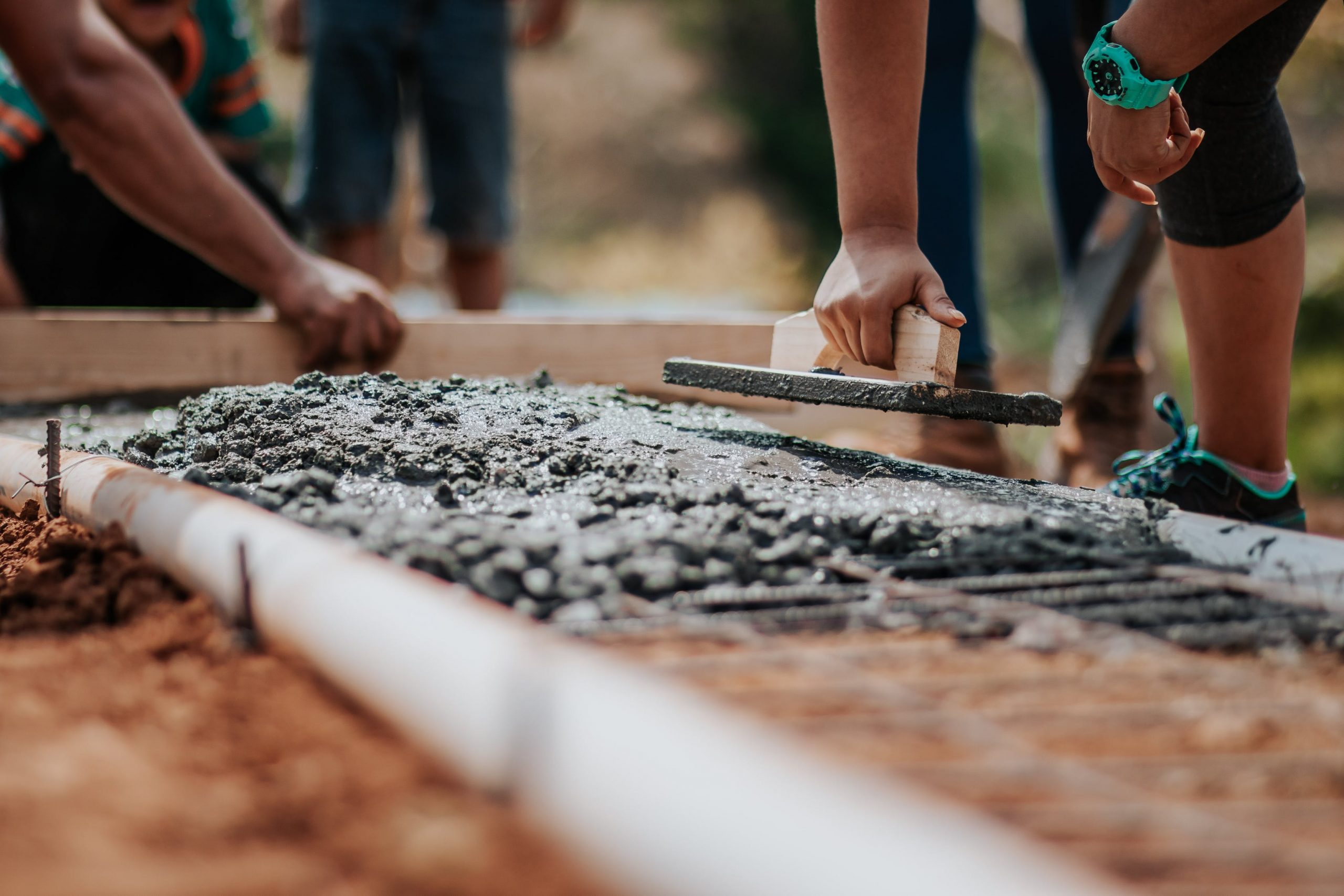 construction work with cement